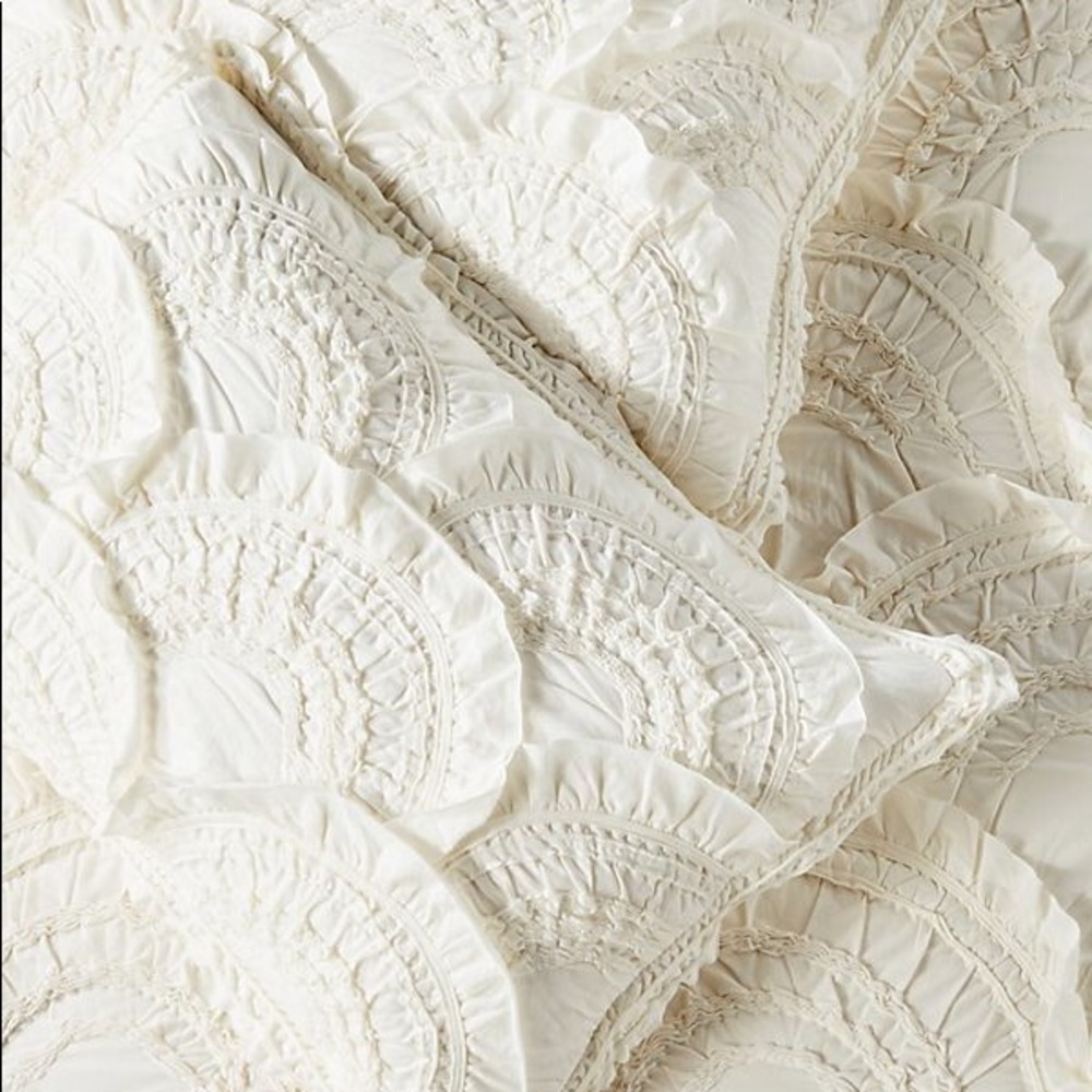 Anthropologie standard shams (20” x 26”) in cream